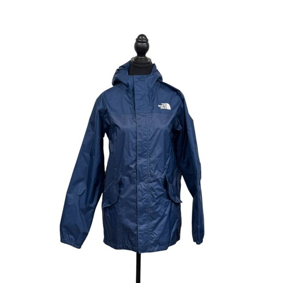 North Face Dark Blue Rain Shell Jacket with Hood | Size Youth/Junior 18/20 - Picture 1 of 7
